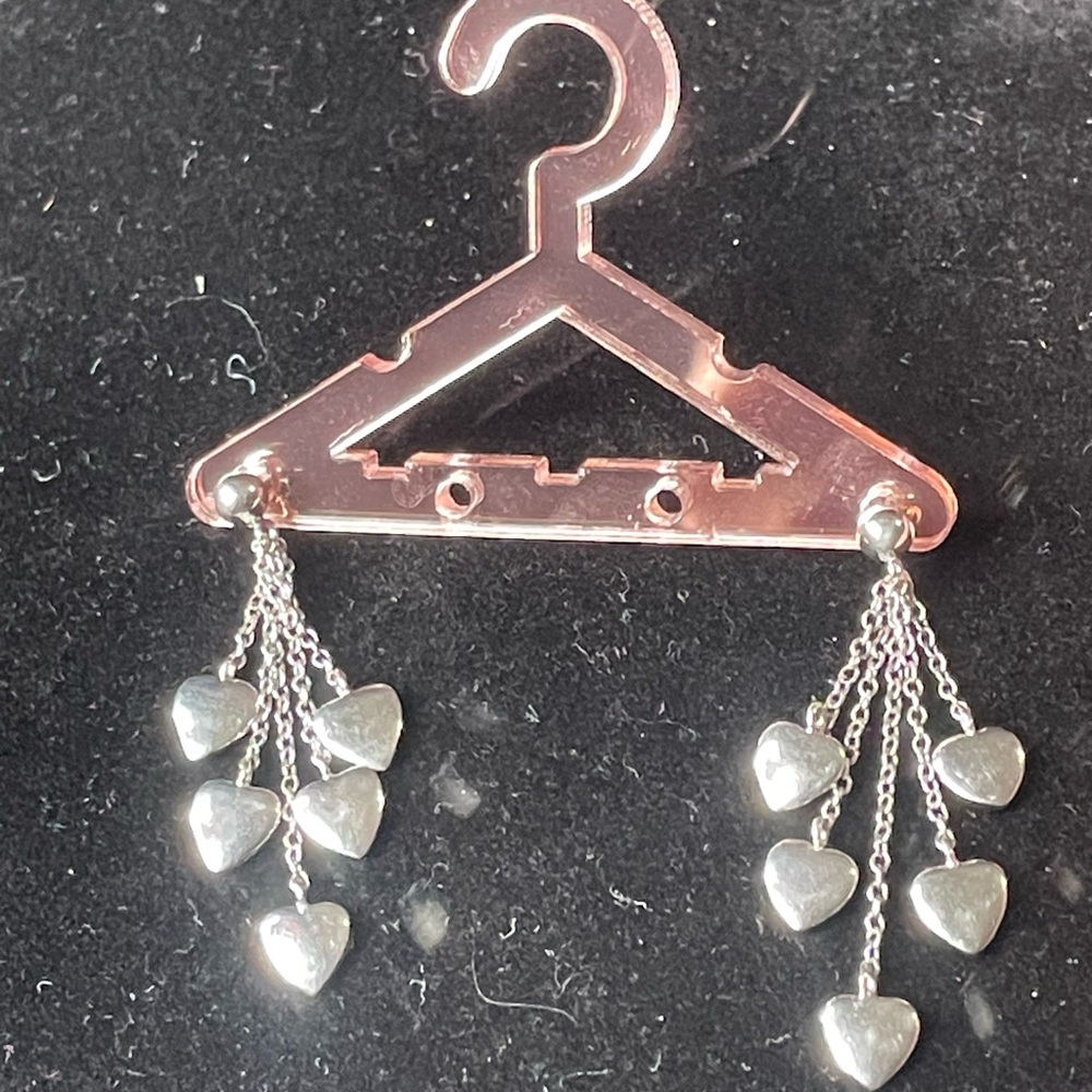 Silver Heart Dangle Earrings